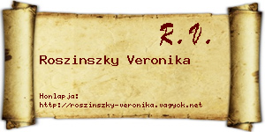 Roszinszky Veronika névjegykártya